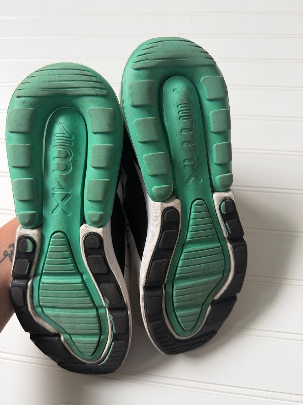 Nike White, Black and Purple Air Max 270 Sneakers with Teal Accents - Picture 7 of 8